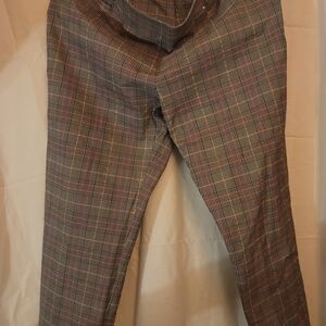 Madison  Gray and Red Plaid Womens Dress Pants